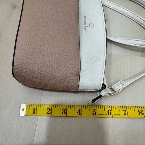 Nanette Lepore Risley Dome Crossbody Bag Purse Zipper Strap Almond/Rice - Picture 14 of 15